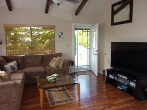 Living area of Hale Manu Mele Cottage for rent on Maui